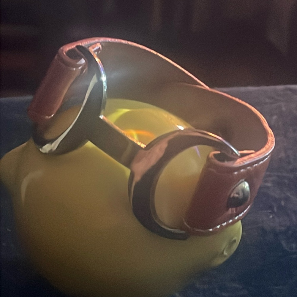 Orange leather bracelet